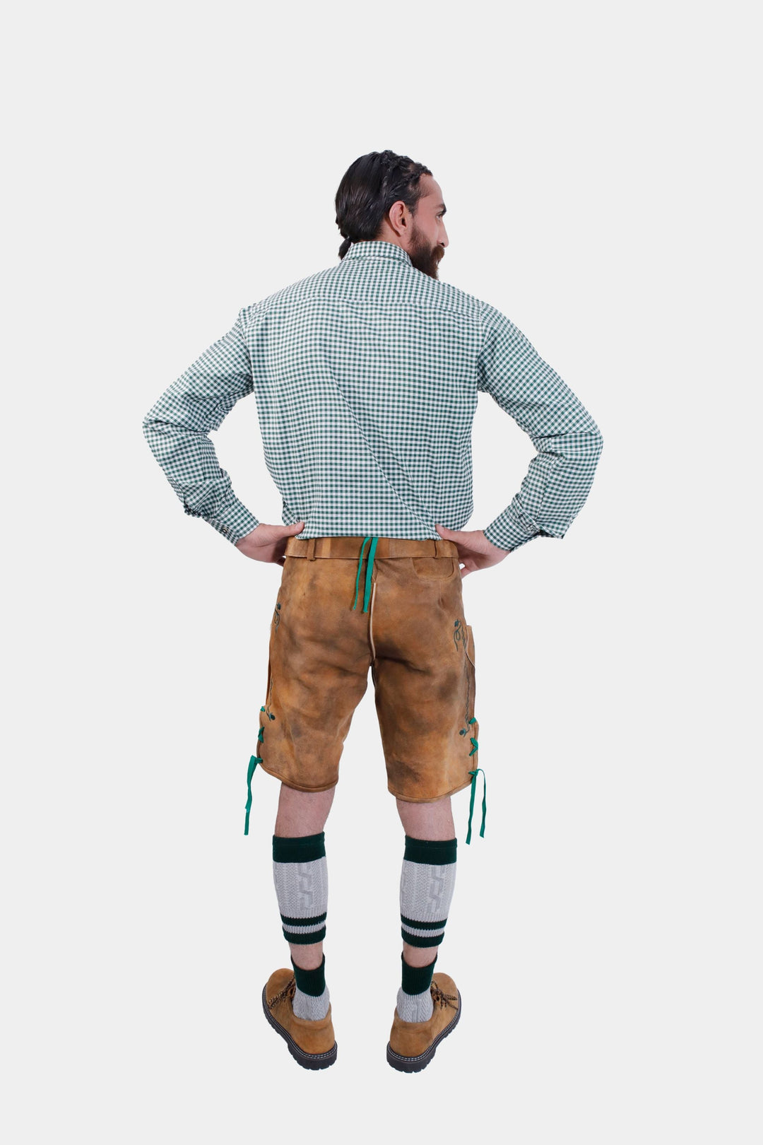Braune Edelweiß-Lederhose
