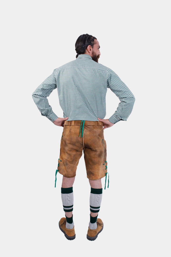 Braune Edelweiß-Lederhose