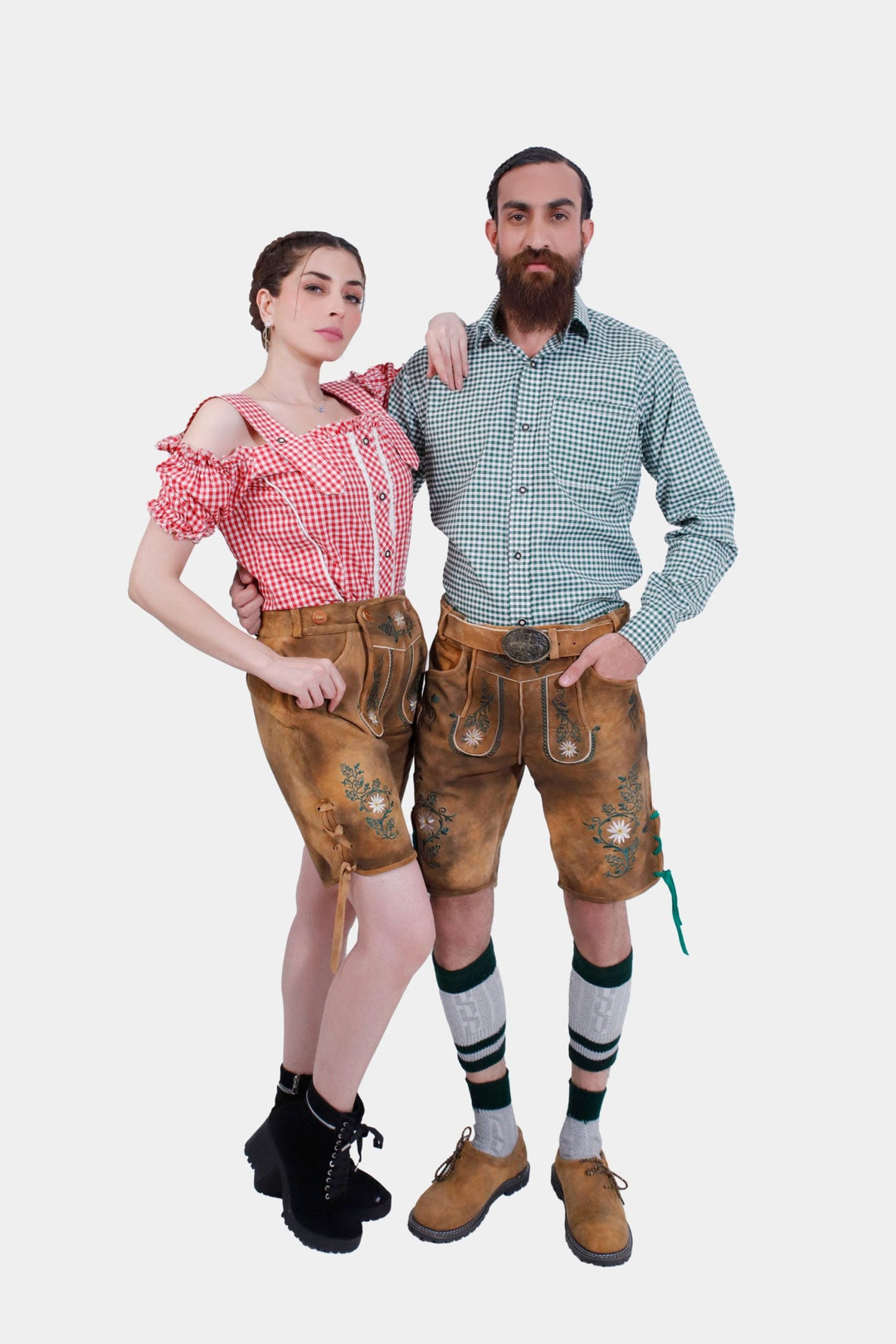 Braune Edelweiß-Lederhose