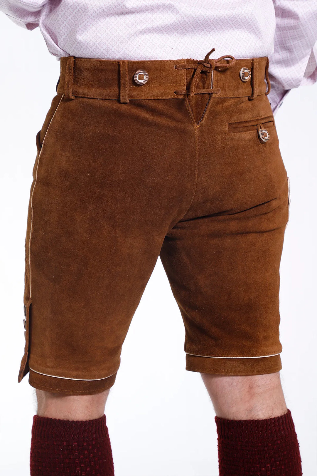 Genuine Bavarian Lederhosen for Men Hazelnut Brown