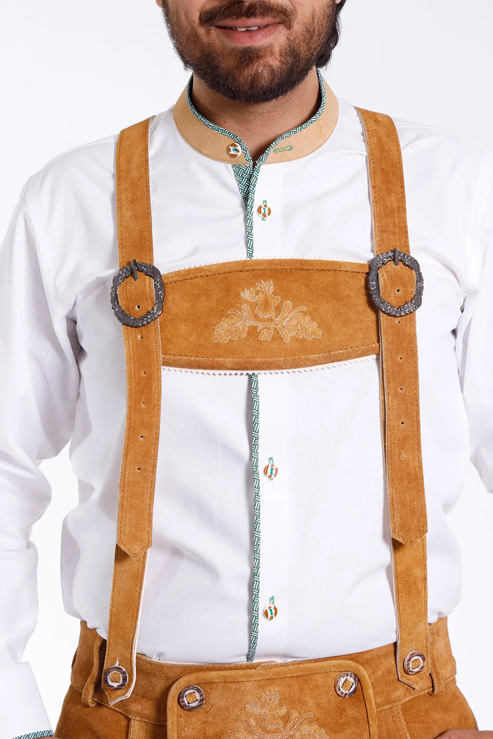 German Lederhosen Men in Natural Brown