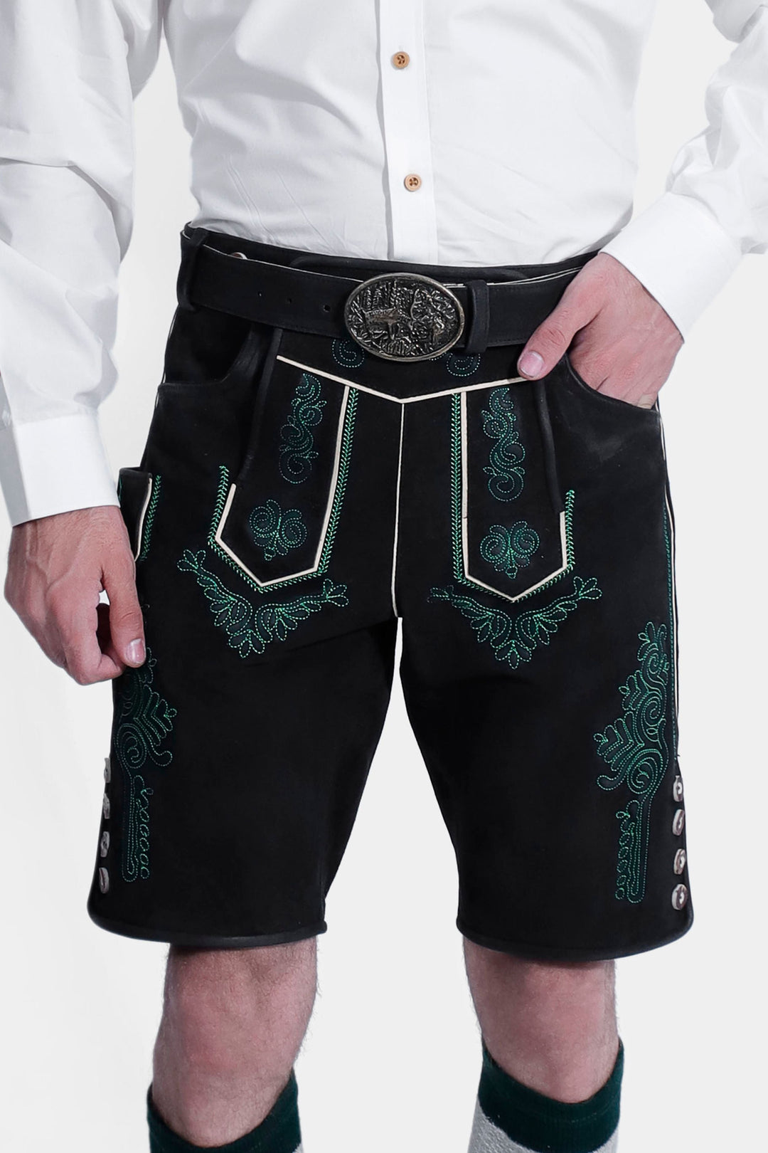 Mystic Black Lederhosen Shorts