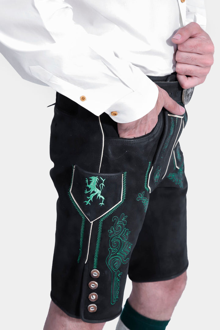 Mystic Black Lederhosen Shorts