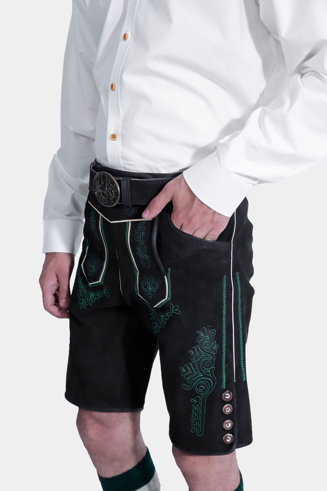 Mystic Black Lederhosen Shorts