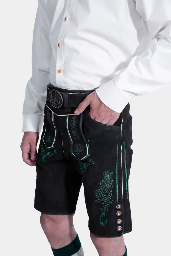 Mystic Black Lederhosen Shorts
