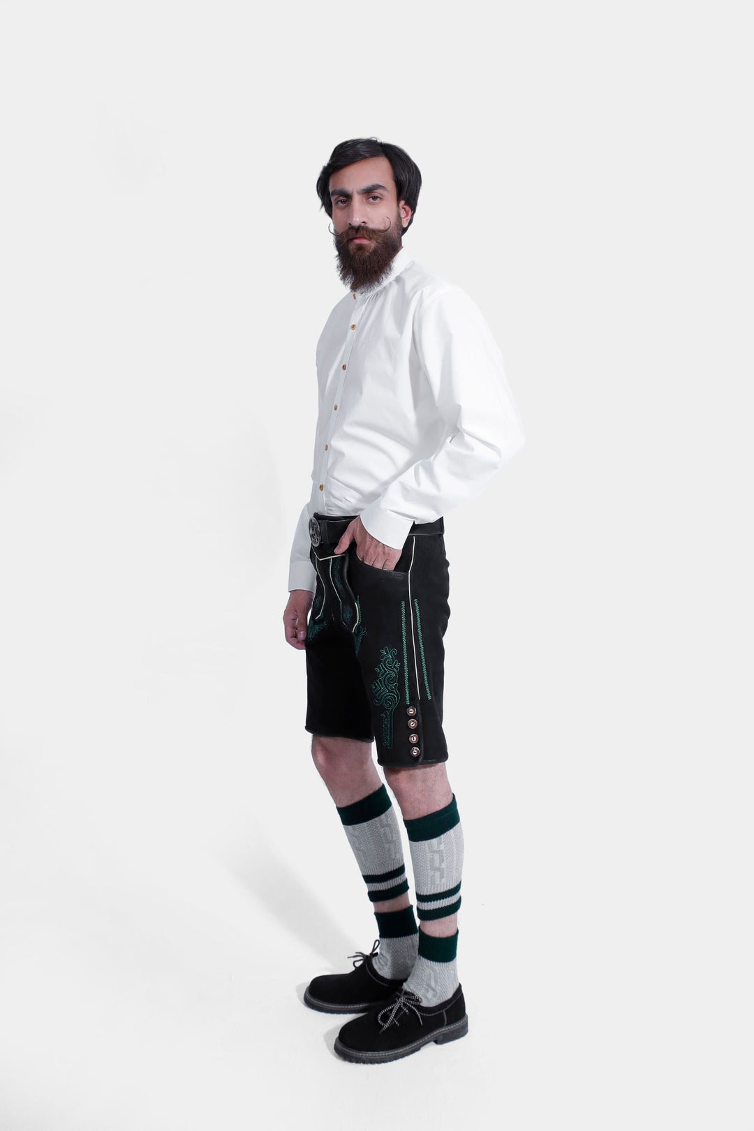 Mystic Black Lederhosen Shorts